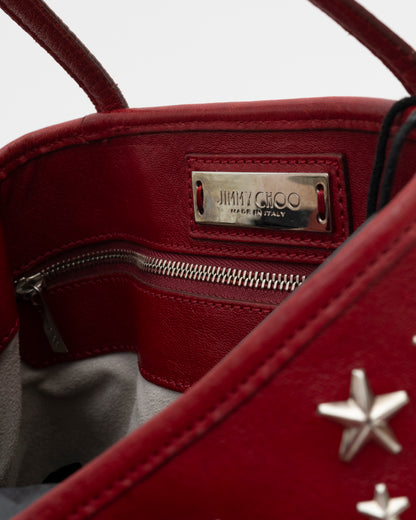 2000s JIMMY CHOO Deep Red Large Sasha Tote