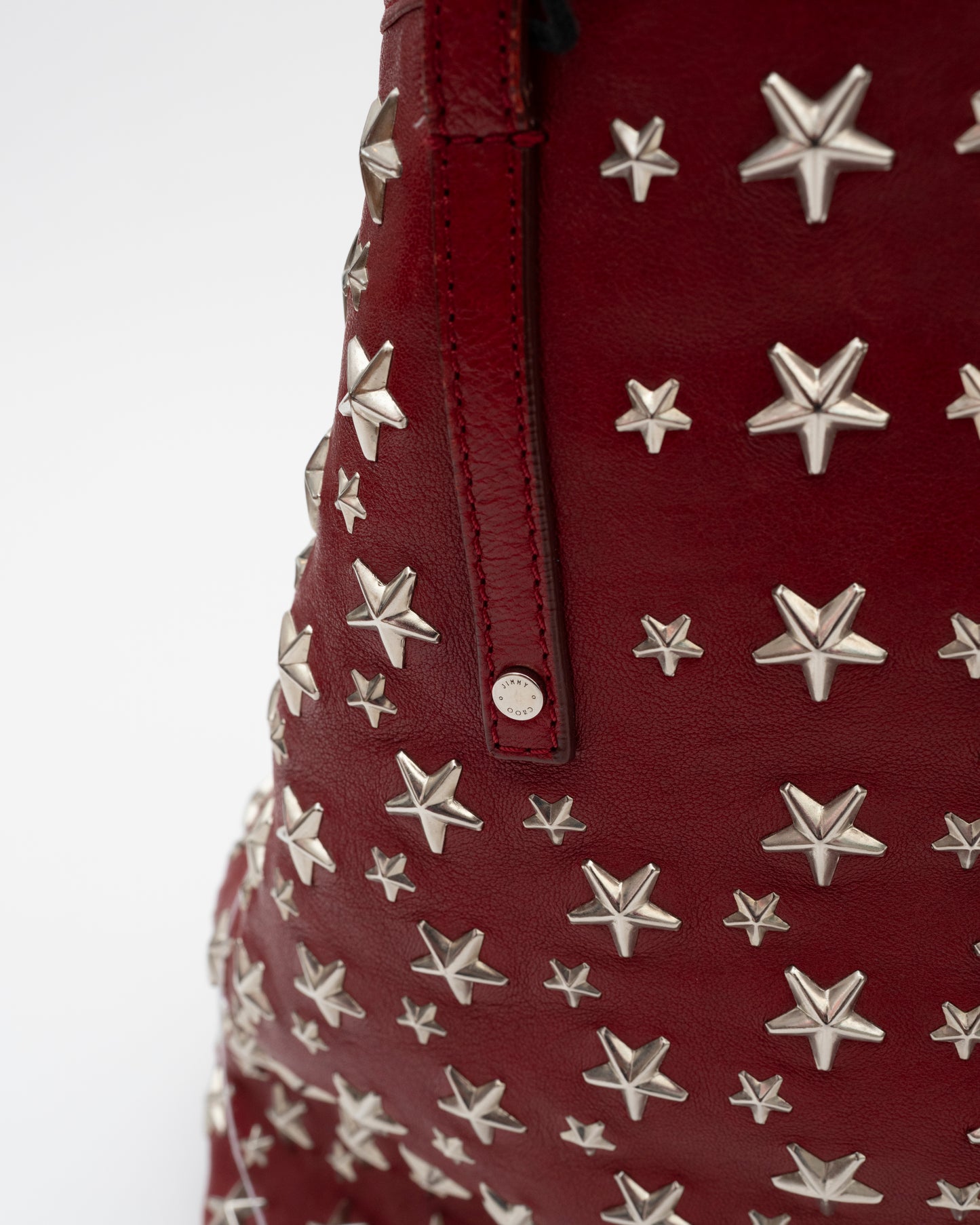 2000s JIMMY CHOO Deep Red Large Sasha Tote