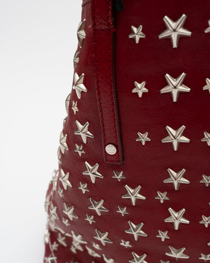 2000s JIMMY CHOO Deep Red Large Sasha Tote