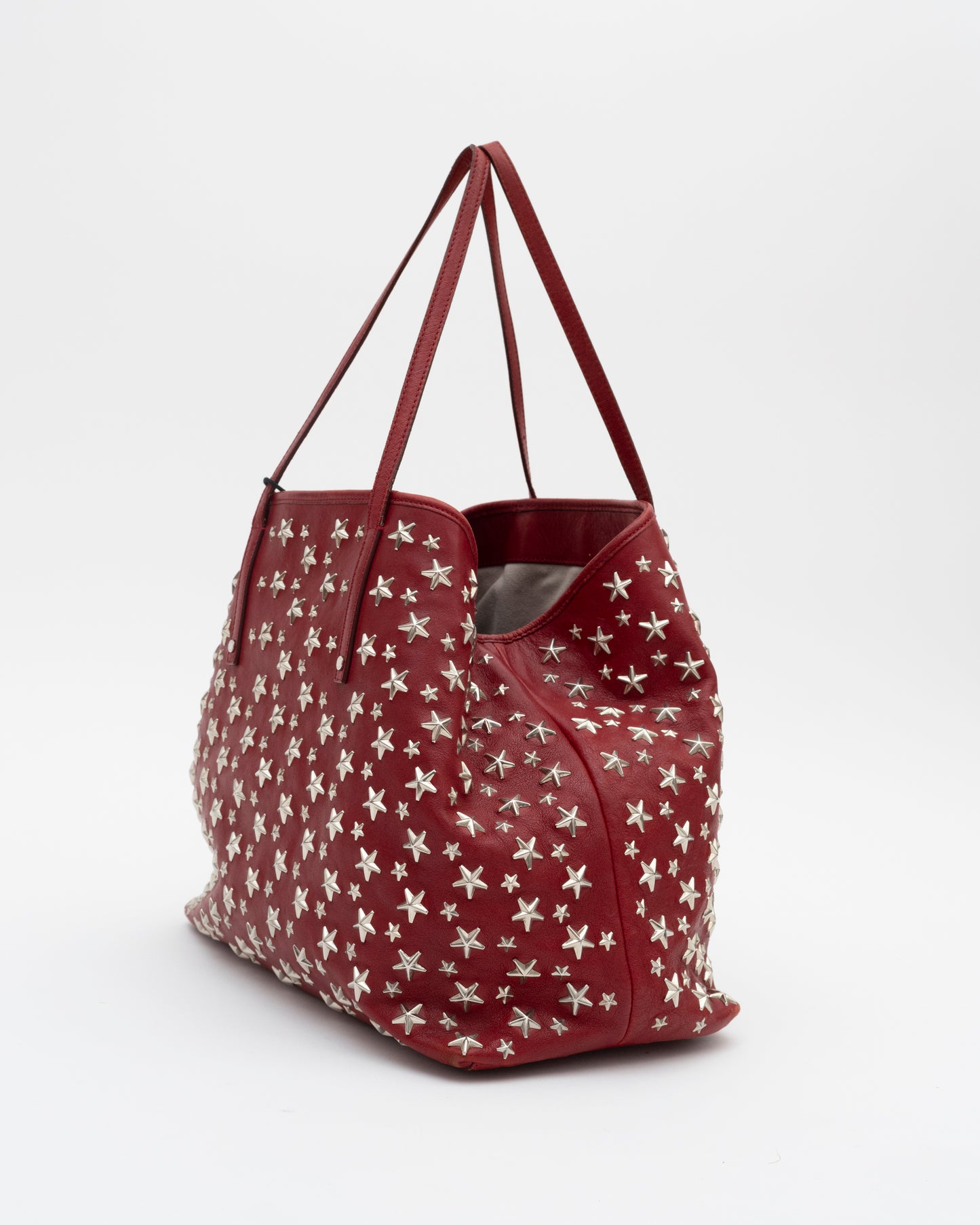 2000s JIMMY CHOO Deep Red Large Sasha Tote