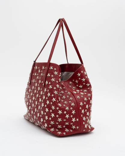 2000s JIMMY CHOO Deep Red Large Sasha Tote