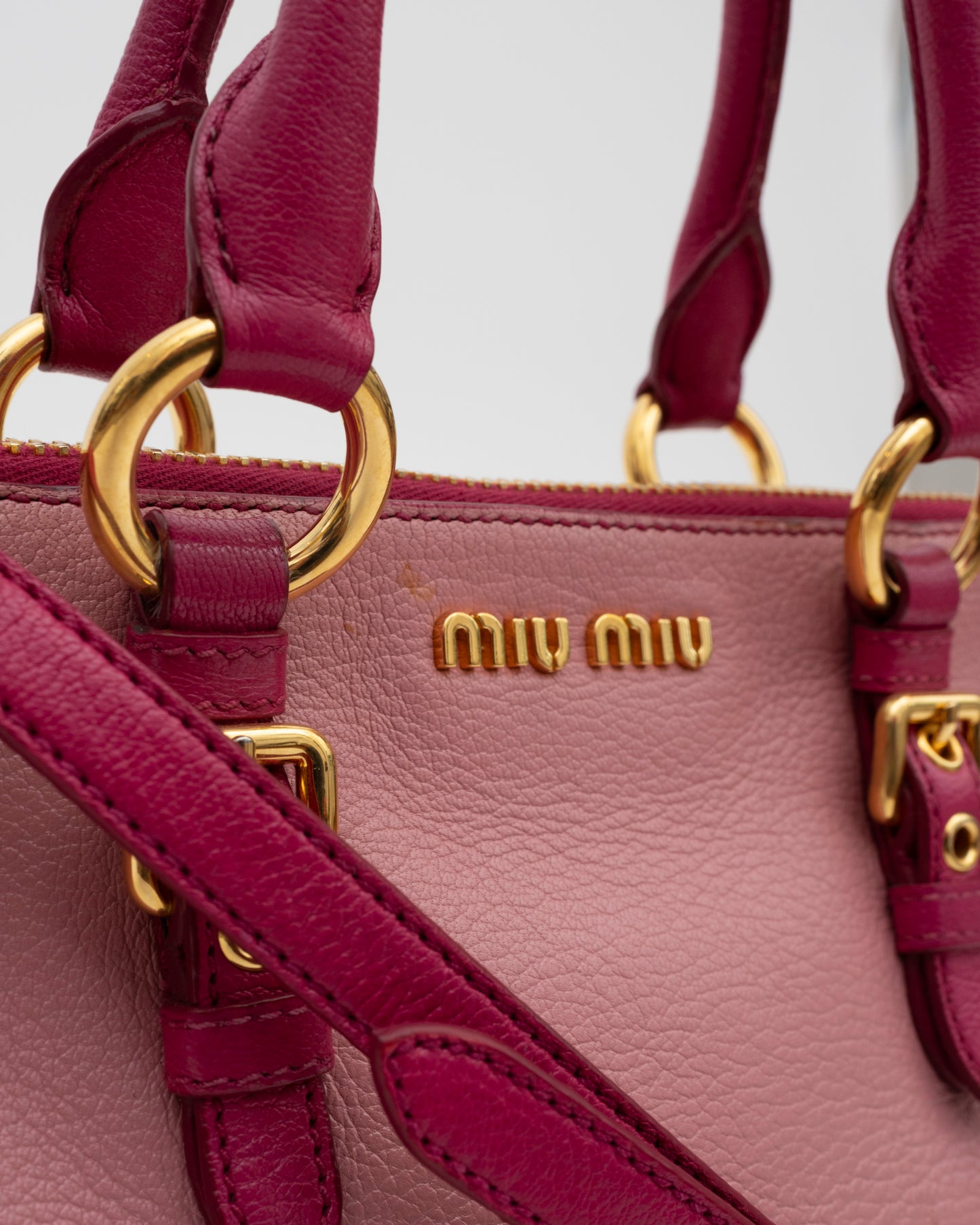 2000s MIU MIU Pink Leather Two-Way Bag