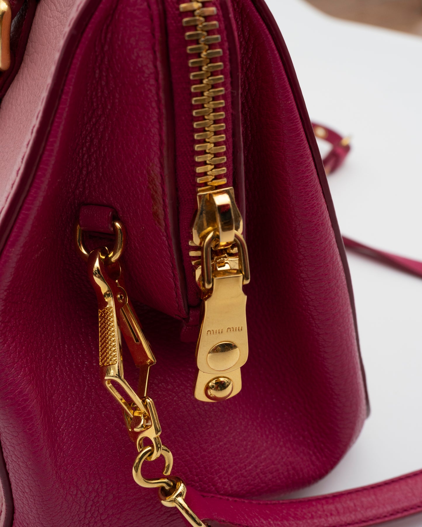 2000s MIU MIU Pink Leather Two-Way Bag