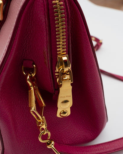 2000s MIU MIU Pink Leather Two-Way Bag