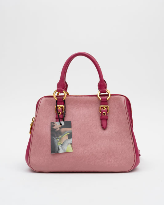 2000s MIU MIU Pink Leather Two-Way Bag