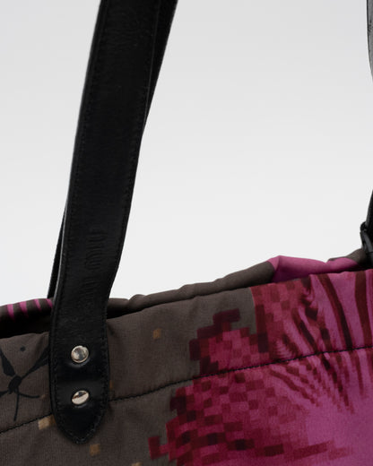 2000s MIU MIU Pixel Floral Nylon Bag