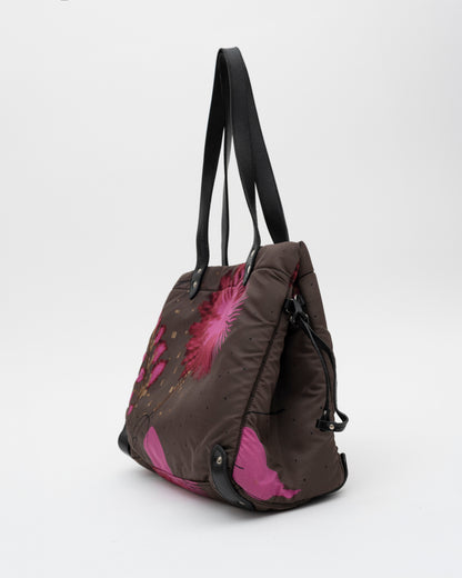 2000s MIU MIU Pixel Floral Nylon Bag