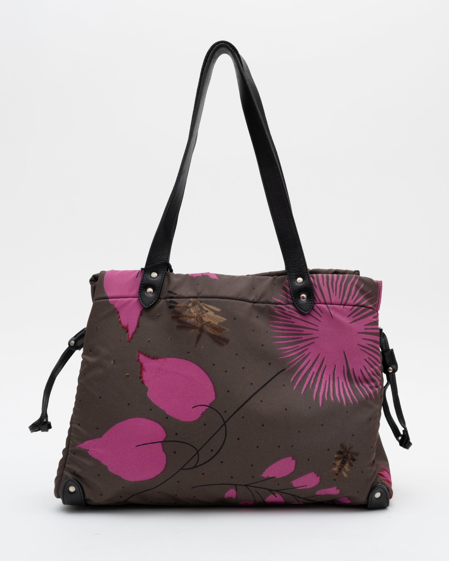 2000s MIU MIU Pixel Floral Nylon Bag