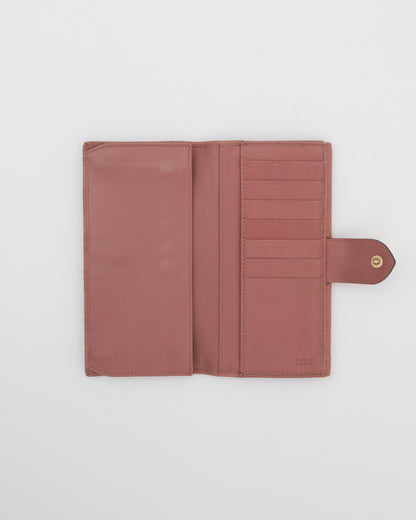2000s GUCCI Pink GG Logo Long Wallet (as is)