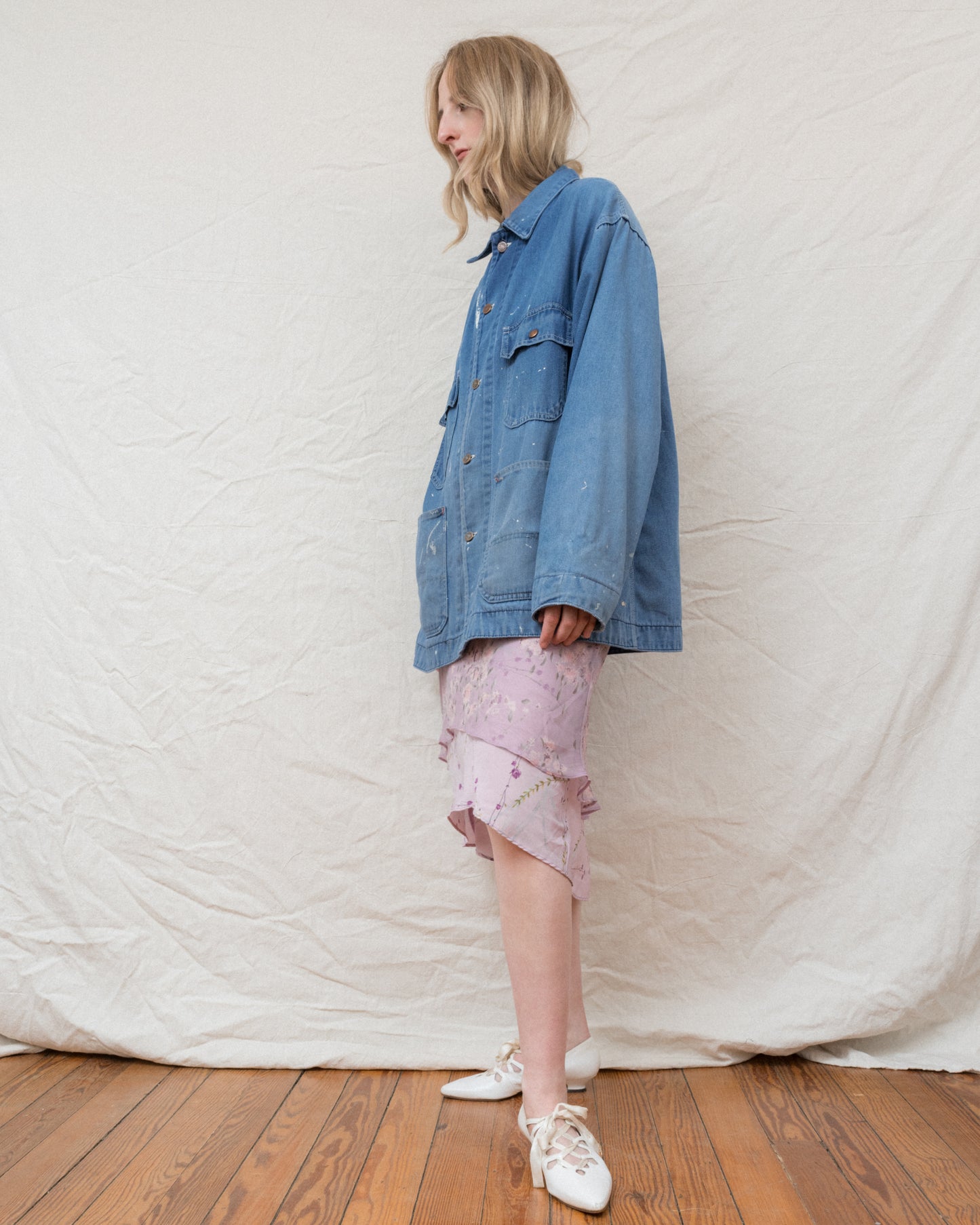 Vintage Paint Splashed Denim Chore Jacket (S-L)