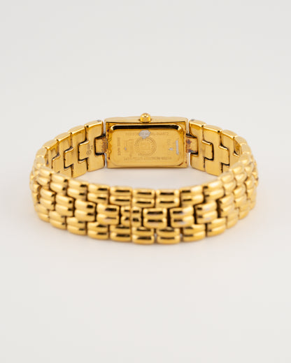 90s FENDI Orologi 670L Gold Rectangular Tank Watch