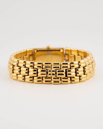 90s FENDI Orologi 670L Gold Rectangular Tank Watch