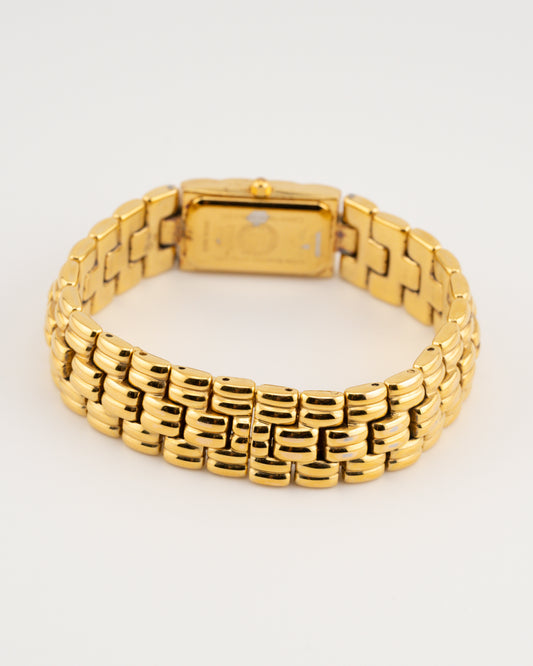 90s FENDI Orologi 670L Gold Rectangular Tank Watch
