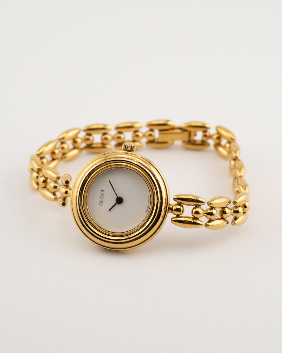 90s GUCCI 11/12.2 Gold Bezel Watch