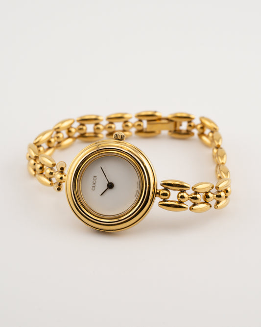 90s GUCCI 11/12.2 Gold Bezel Watch
