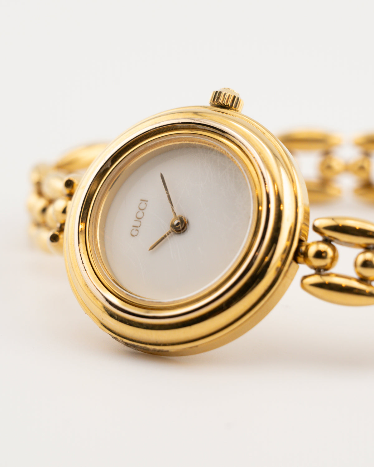 90s GUCCI 11/12.2 Gold Bezel Watch