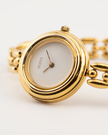 90s GUCCI 11/12.2 Gold Bezel Watch
