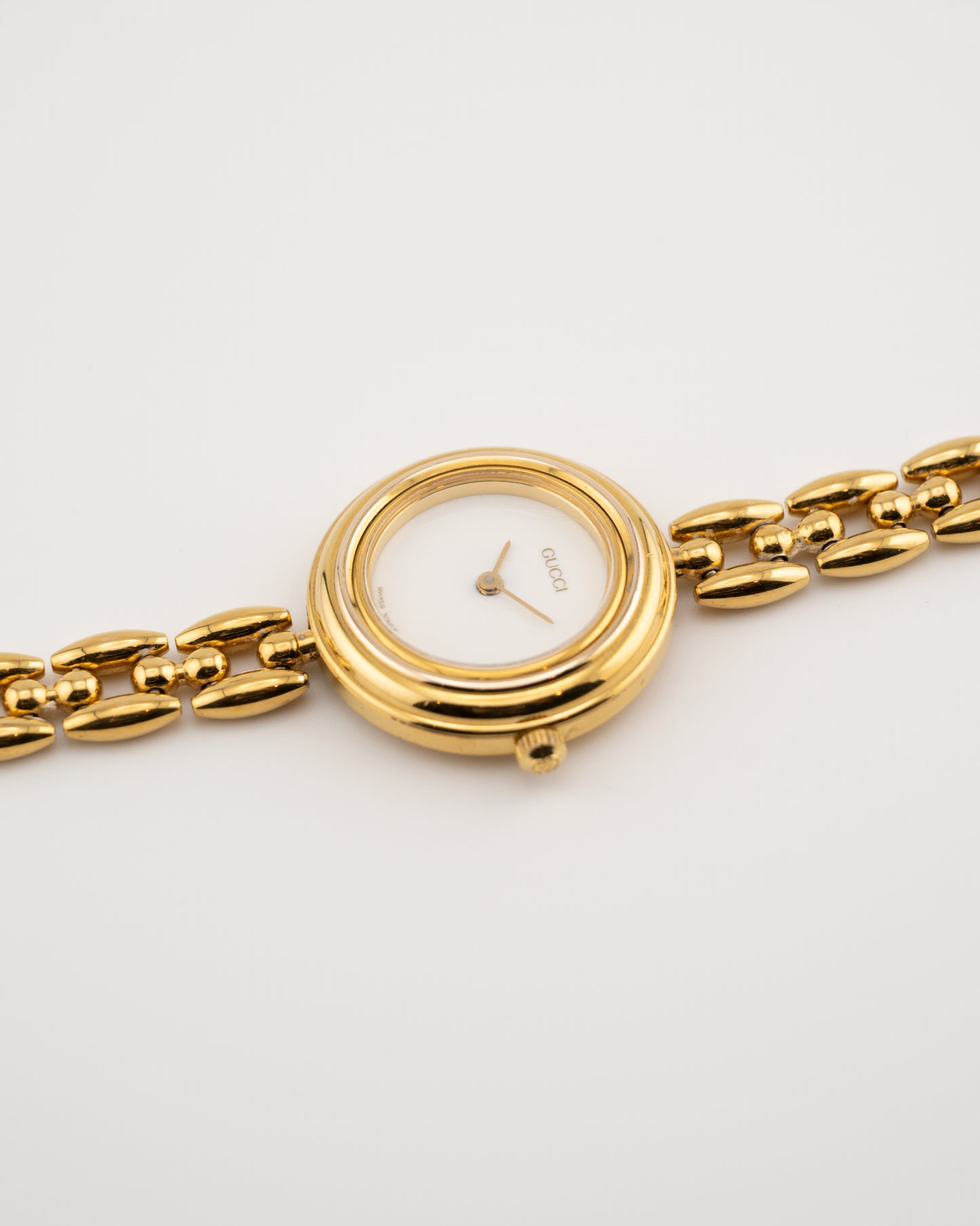 90s GUCCI 11/12.2 Gold Bezel Watch