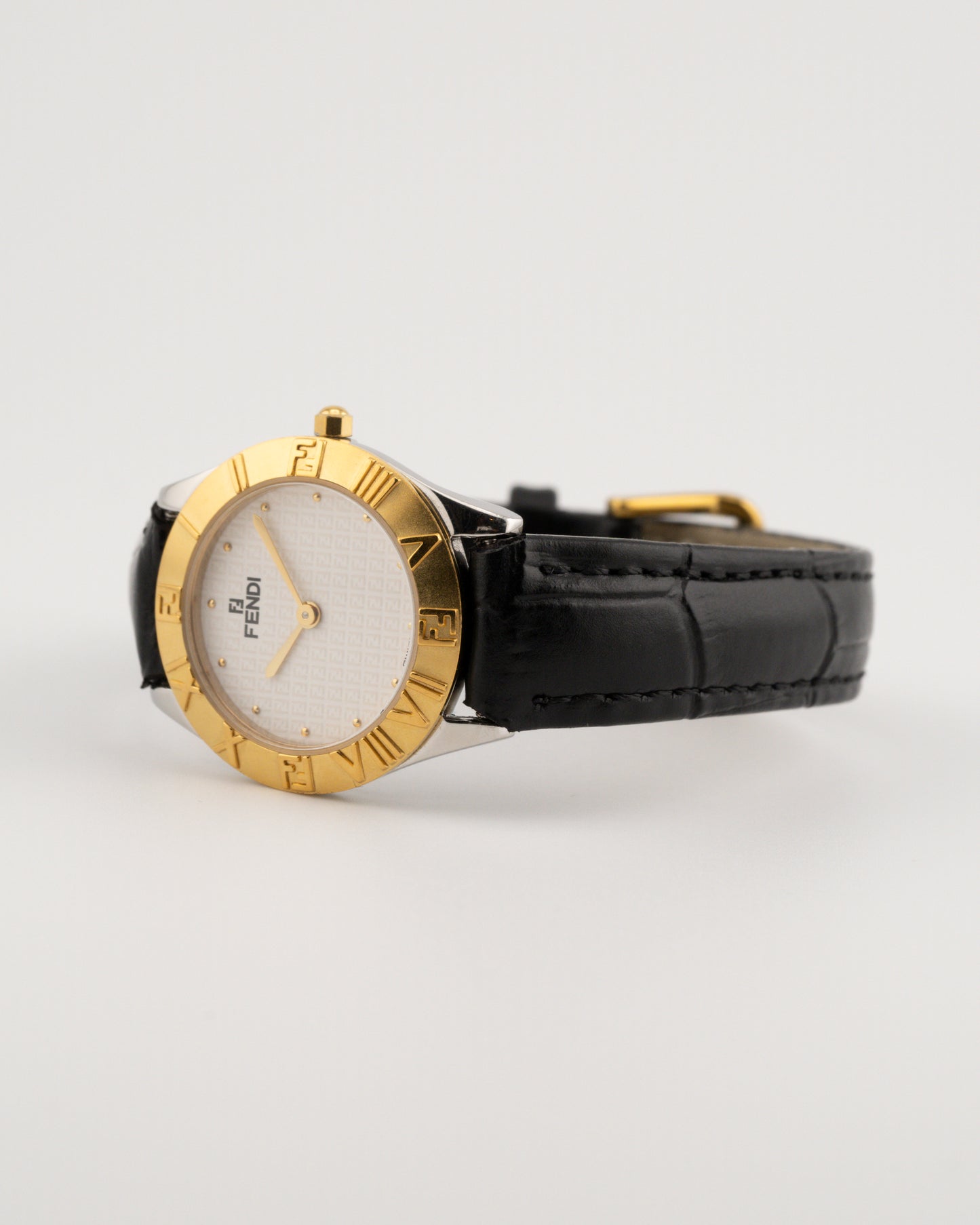 90s FENDI 2000L FF Monogram Dial Watch