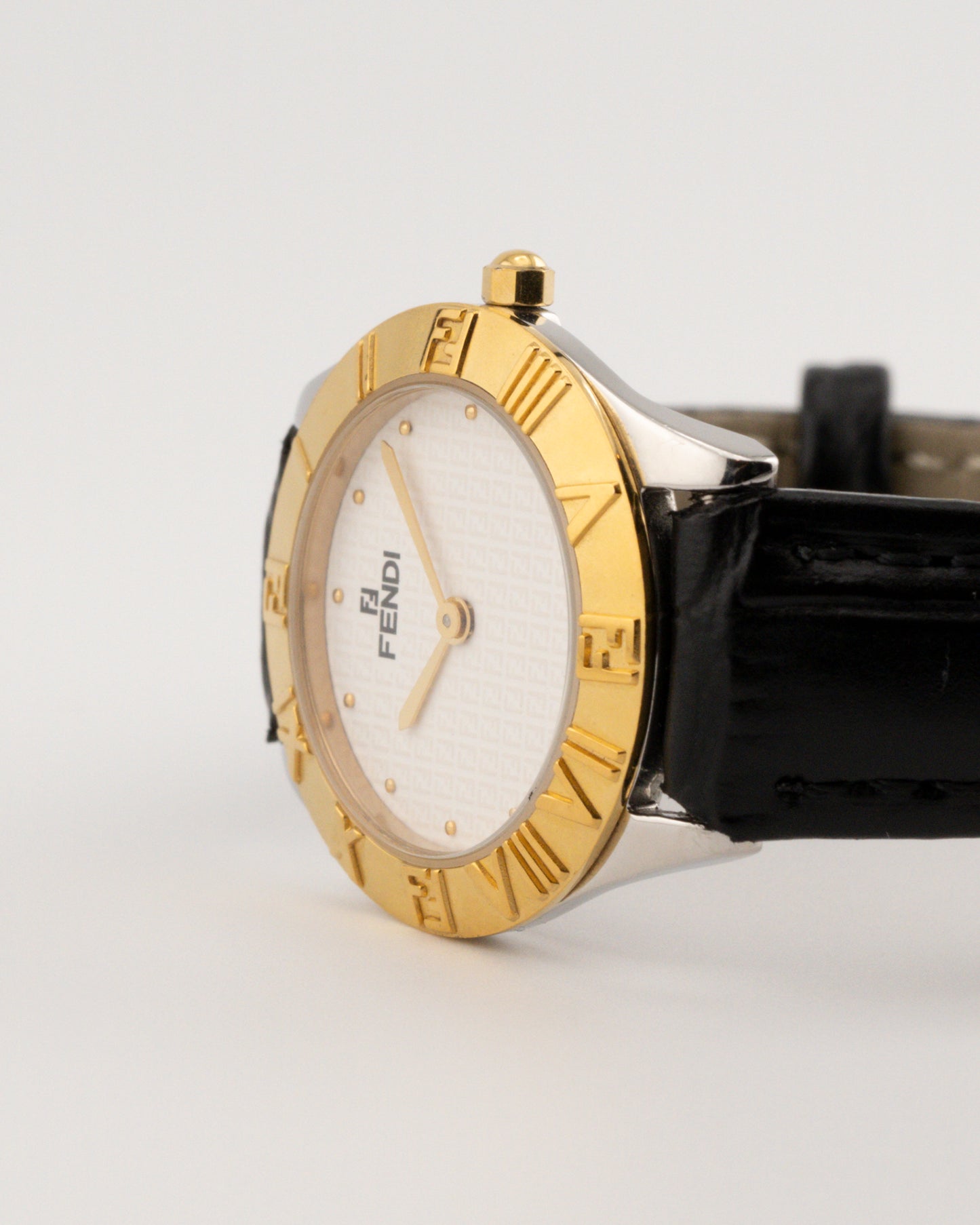 90s FENDI 2000L FF Monogram Dial Watch