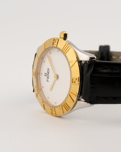 90s FENDI 2000L FF Monogram Dial Watch