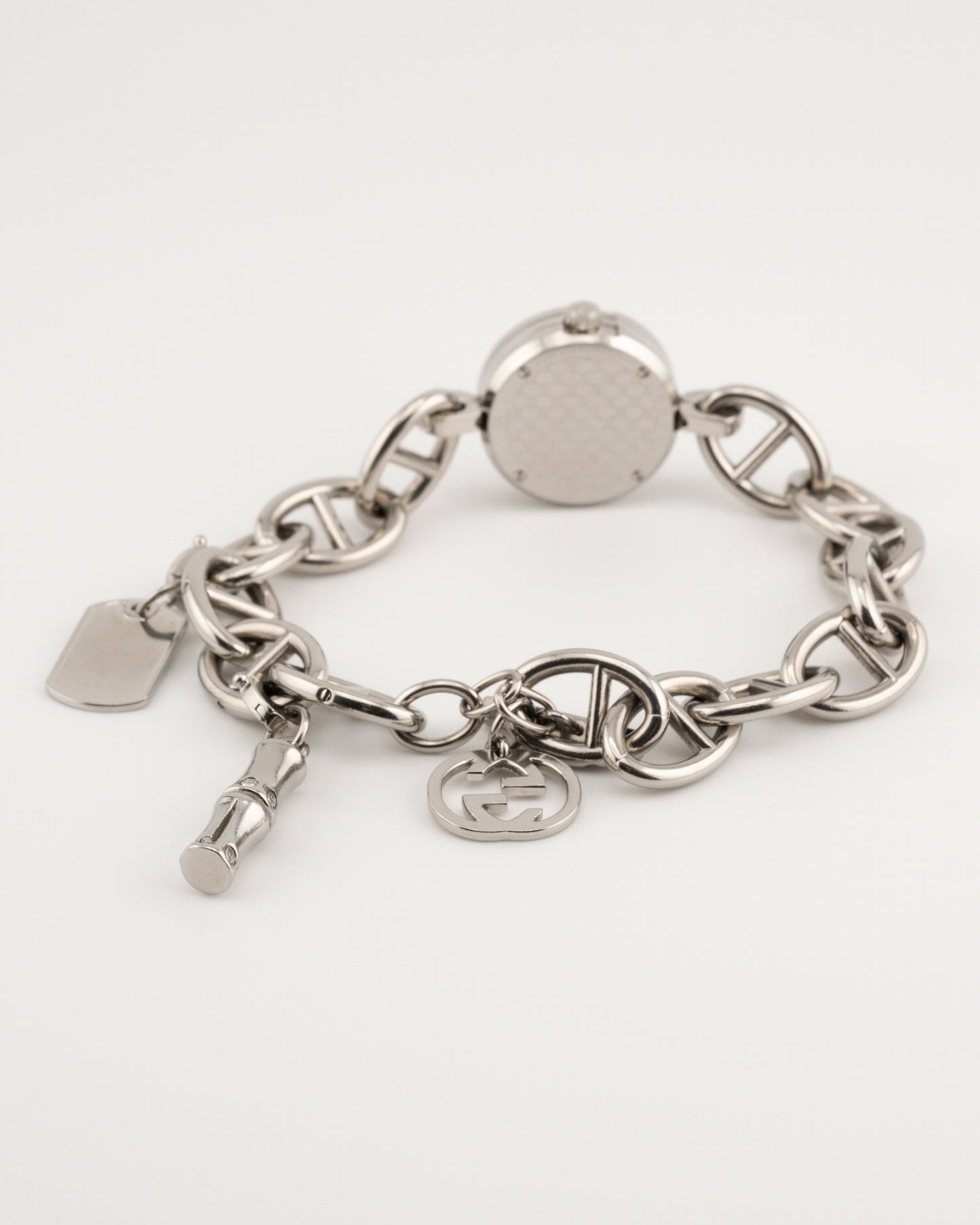 2000s GUCCI 107 Charmy Silver Charm Bracelet Watch