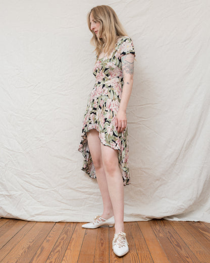 Vintage Floral High Low Dress (S)