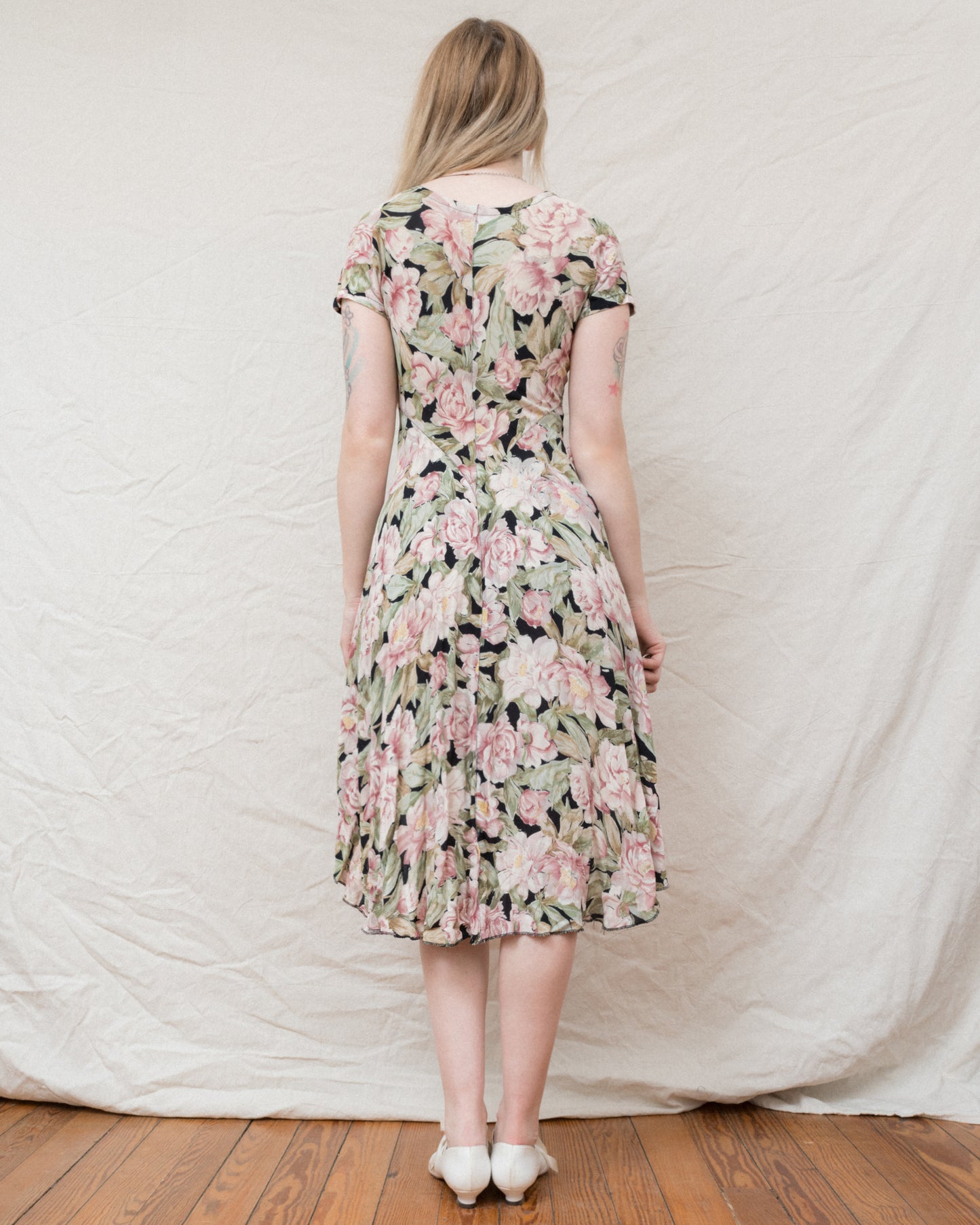 Vintage Floral High Low Dress (S)