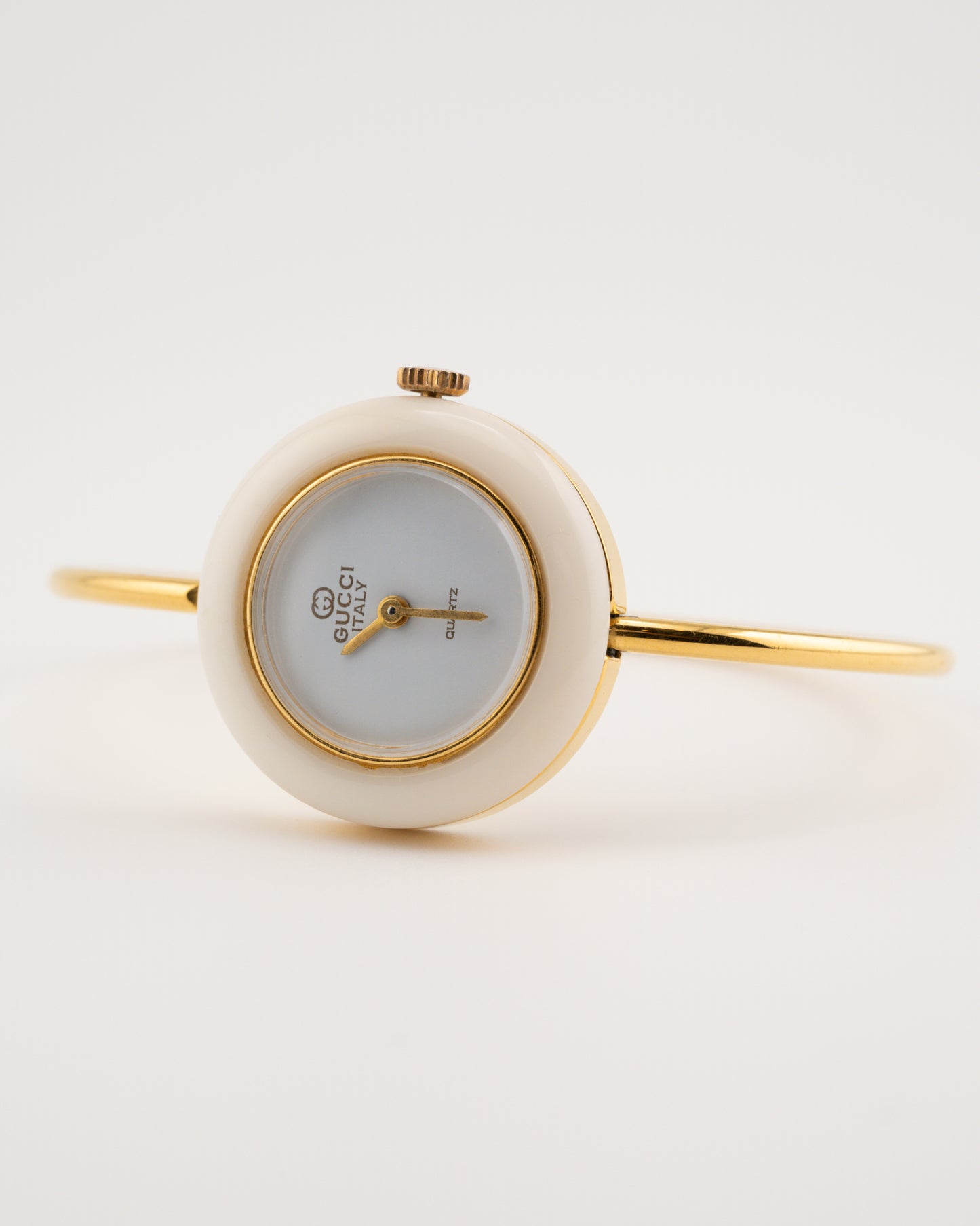 80s GUCCI 11/12.2 Gold Bezel Bangle Watch Set