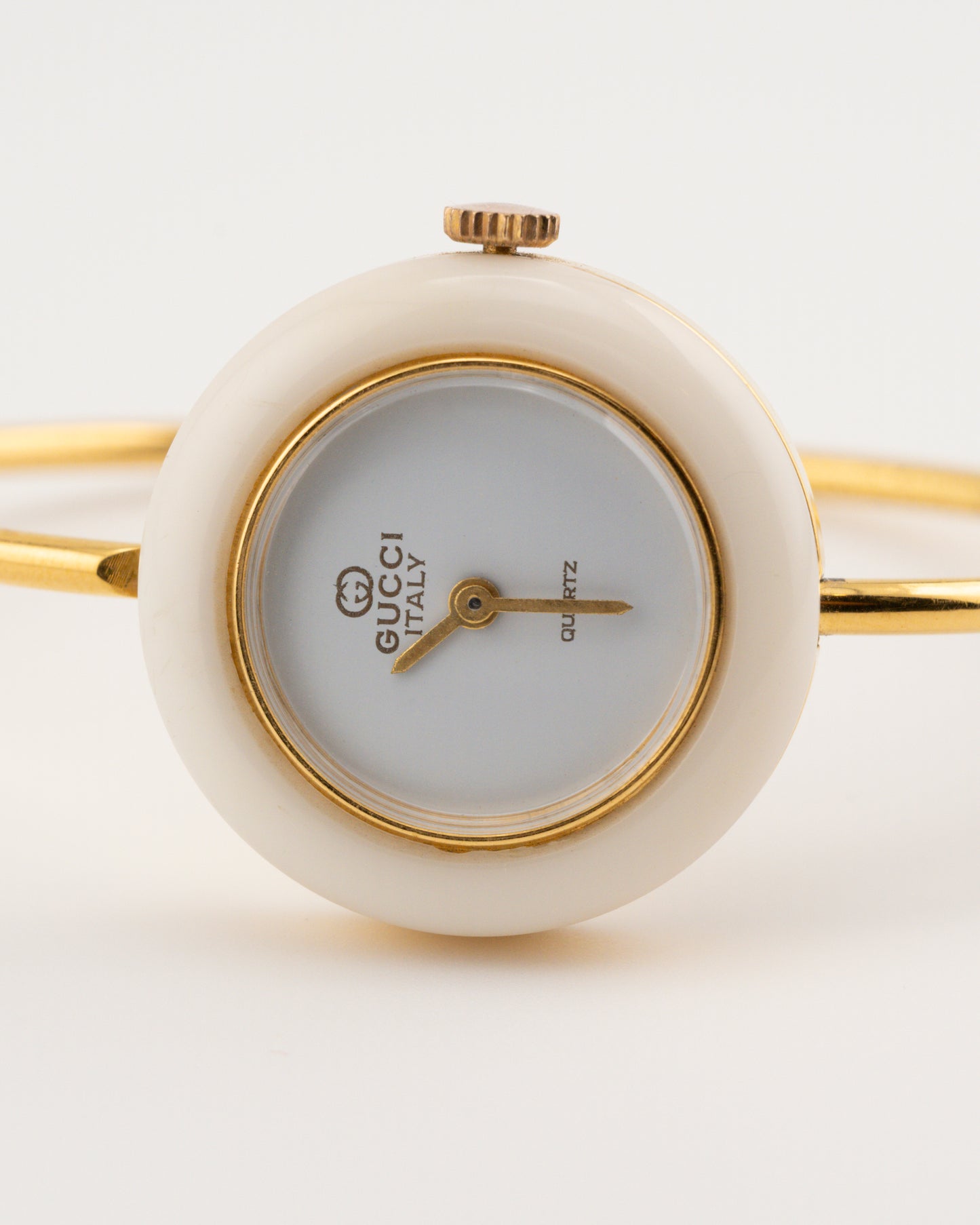 80s GUCCI 11/12.2 Gold Bezel Bangle Watch Set