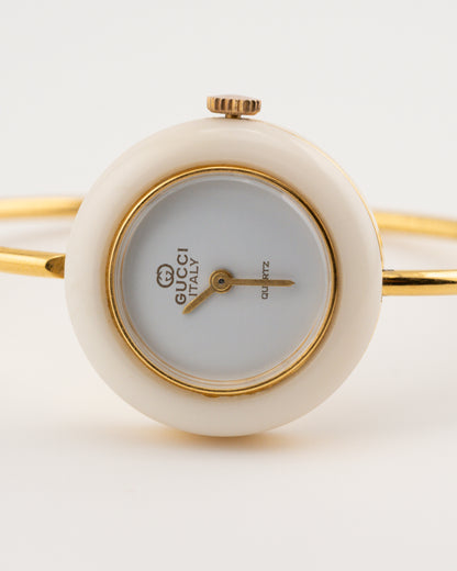 80s GUCCI 11/12.2 Gold Bezel Bangle Watch Set