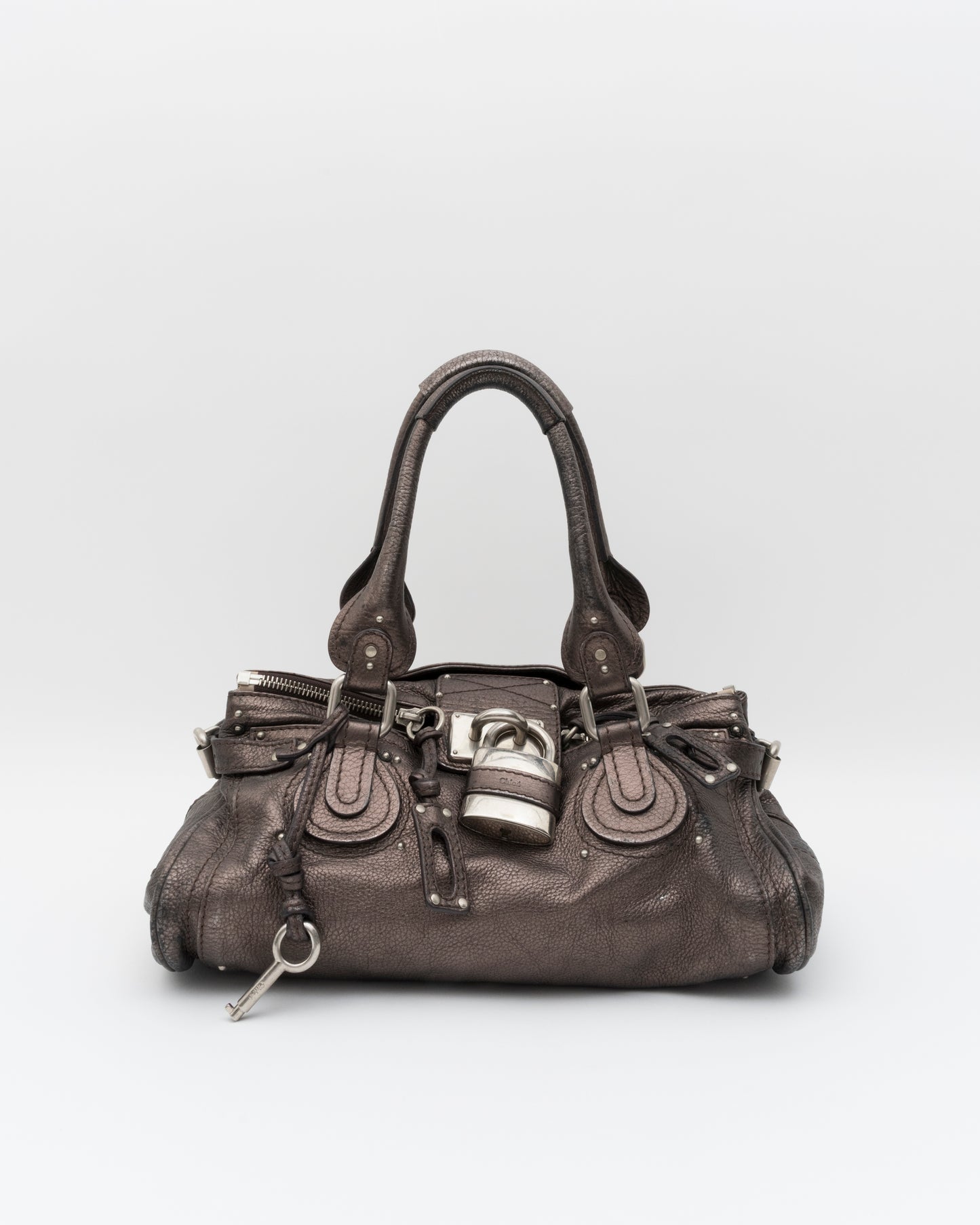 2000s CHLOE Metallic Bronze Paddington Bag w/Lock & Key