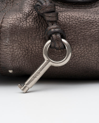 2000s CHLOE Metallic Bronze Paddington Bag w/Lock & Key