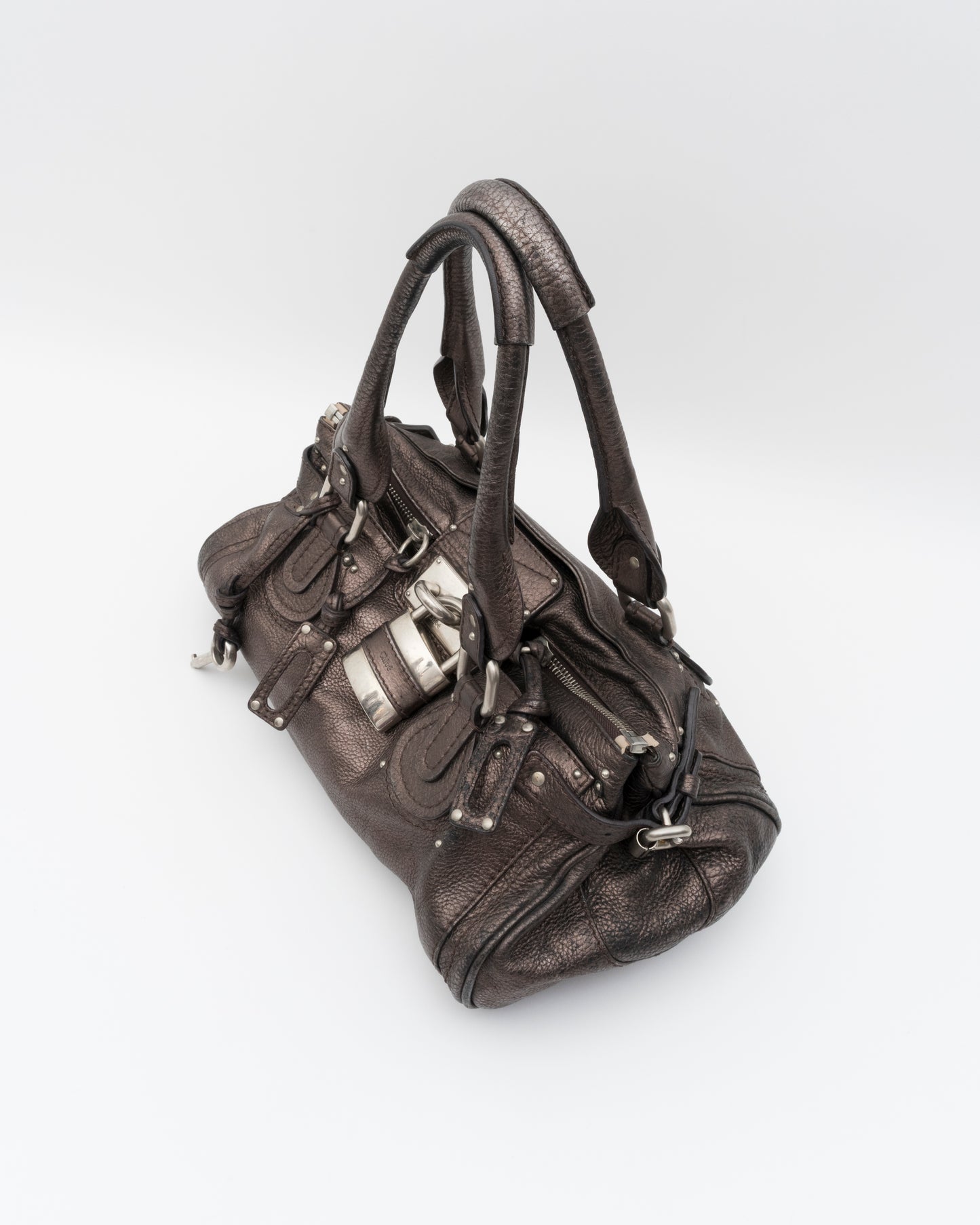 2000s CHLOE Metallic Bronze Paddington Bag w/Lock & Key