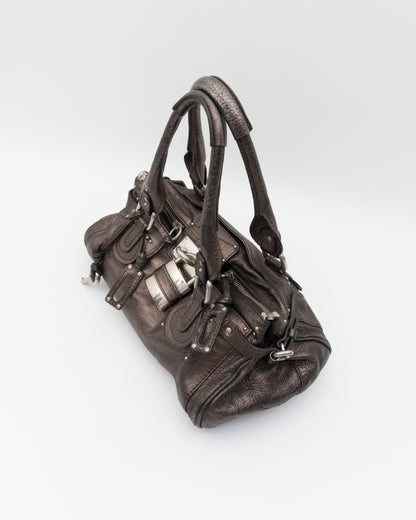 2000s CHLOE Metallic Bronze Paddington Bag w/Lock & Key