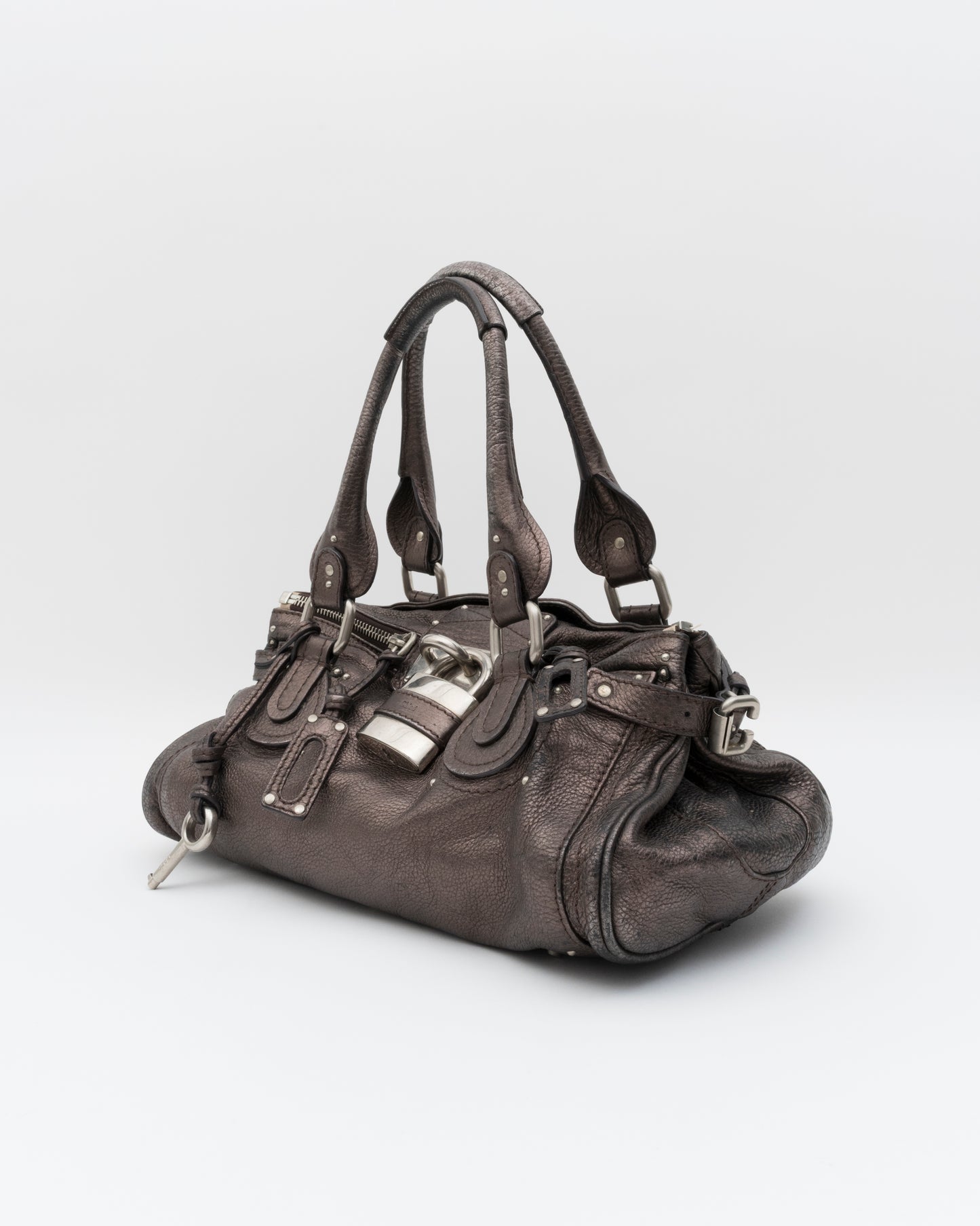 2000s CHLOE Metallic Bronze Paddington Bag w/Lock & Key