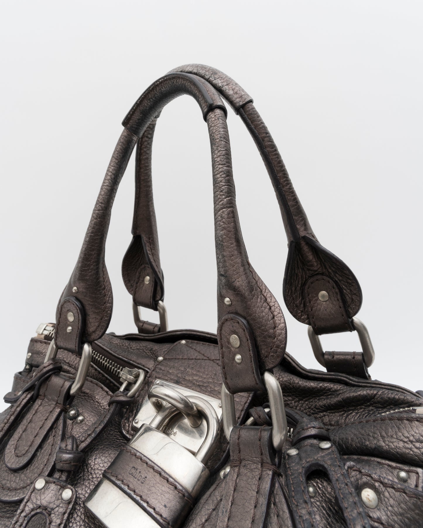 2000s CHLOE Metallic Bronze Paddington Bag w/Lock & Key