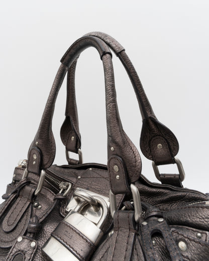 2000s CHLOE Metallic Bronze Paddington Bag w/Lock & Key