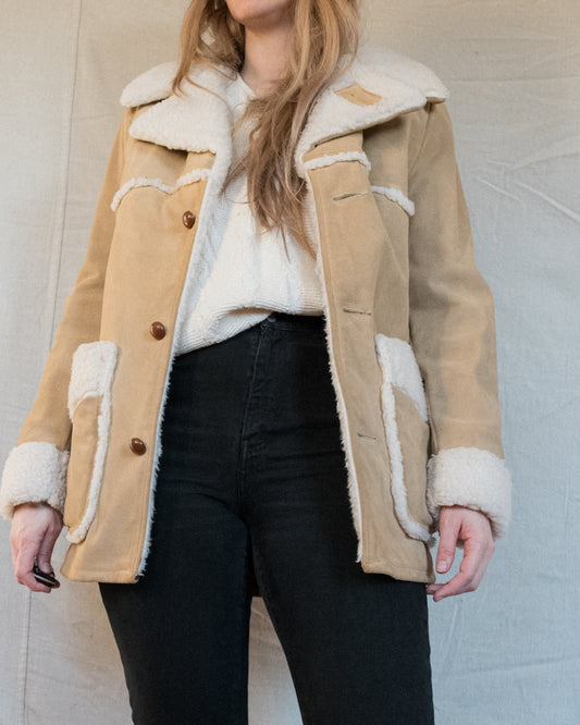 Vintage Suede + Shearling Jacket (XS/S)