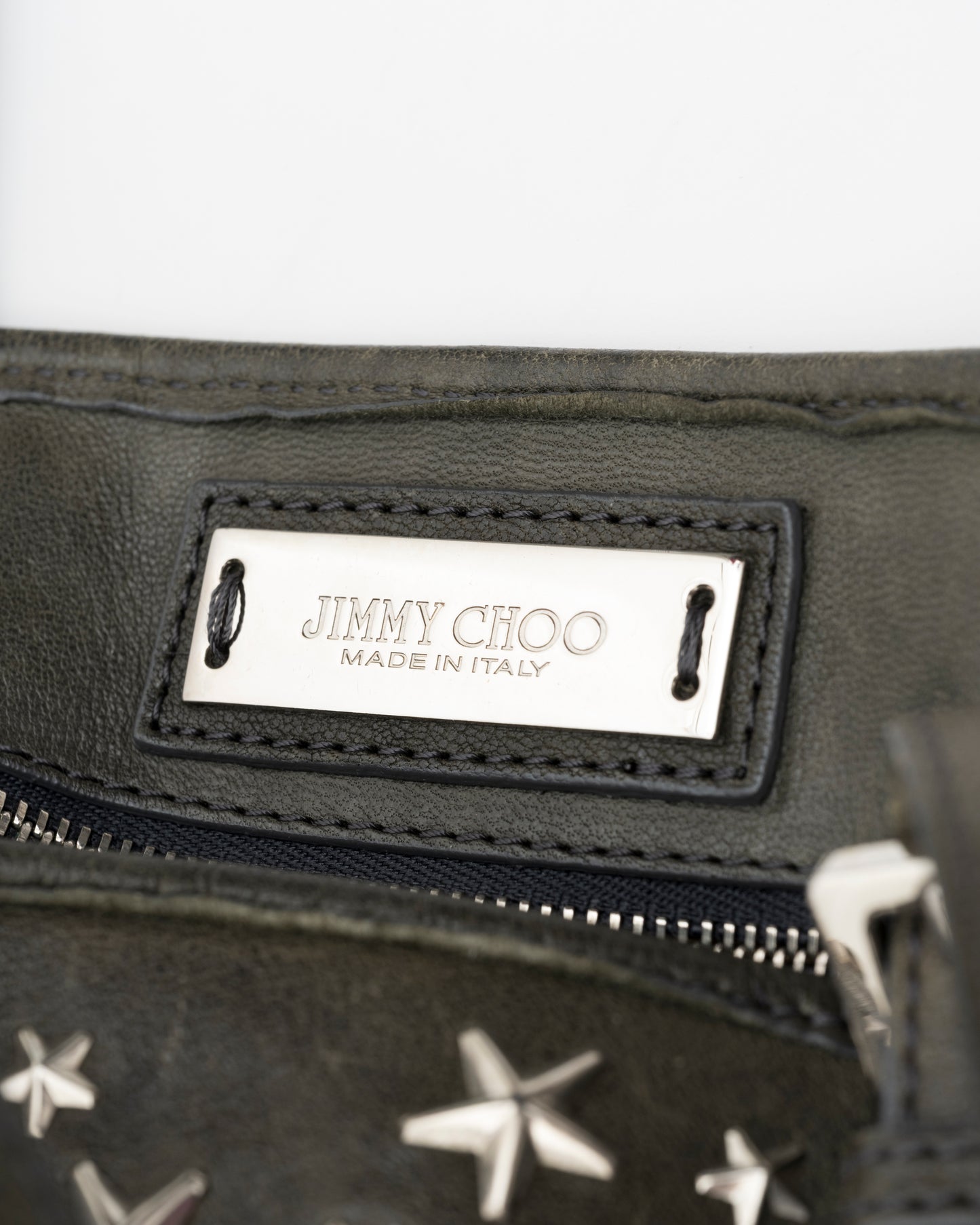 2000s JIMMY CHOO Sasha Medium Olive Leather Bag