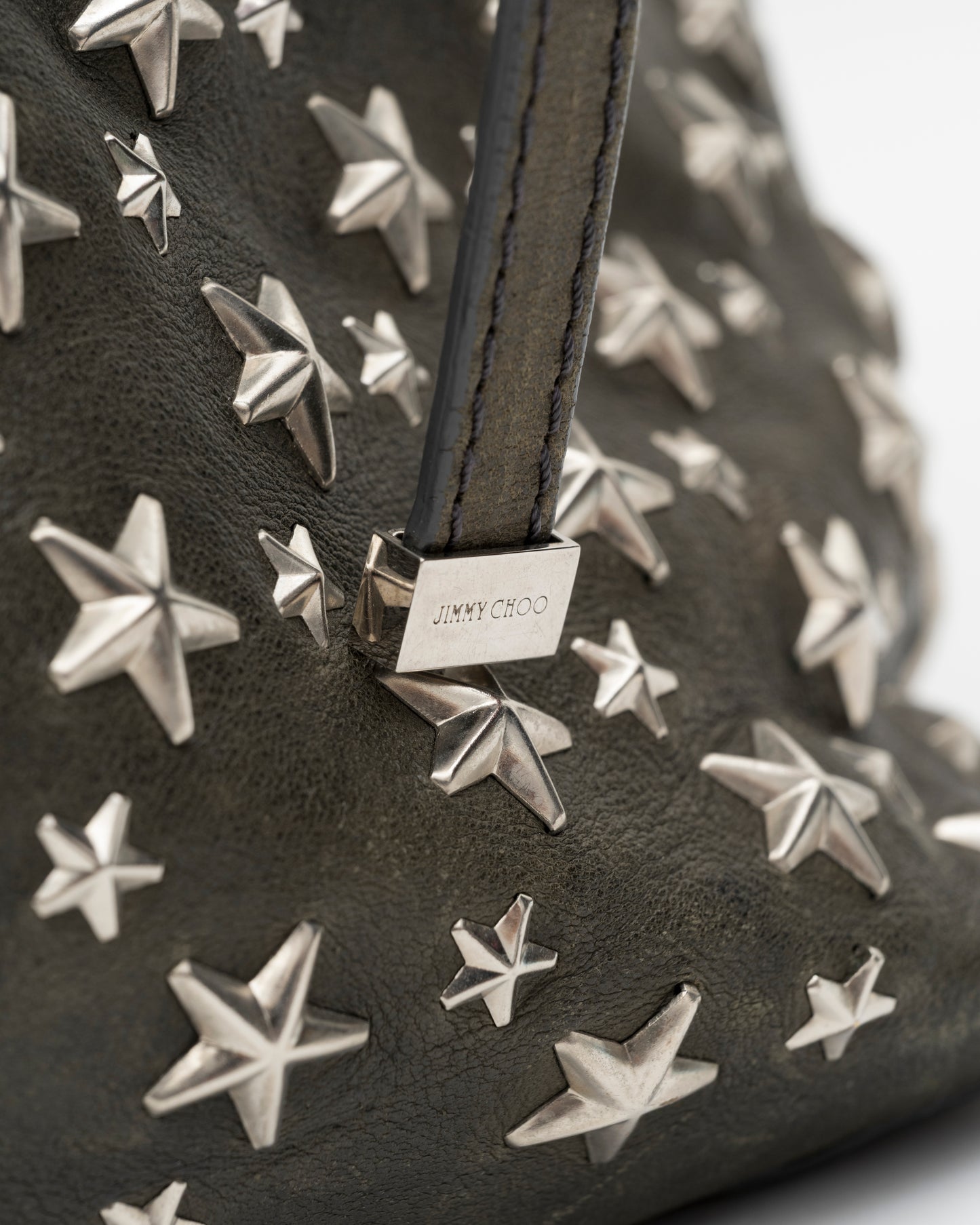 2000s JIMMY CHOO Sasha Medium Olive Leather Bag
