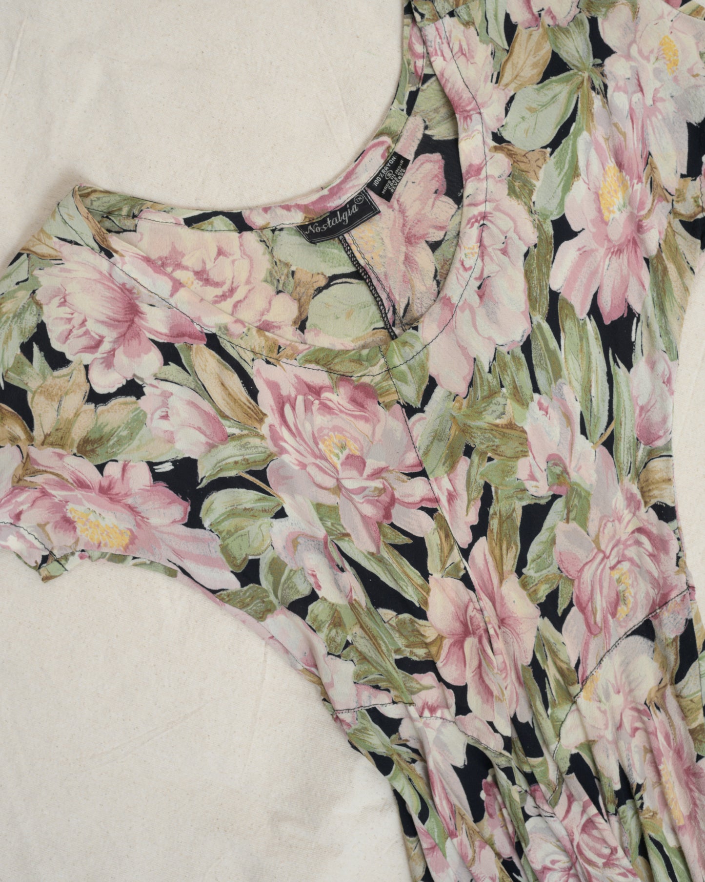 Vintage Floral High Low Dress (S)
