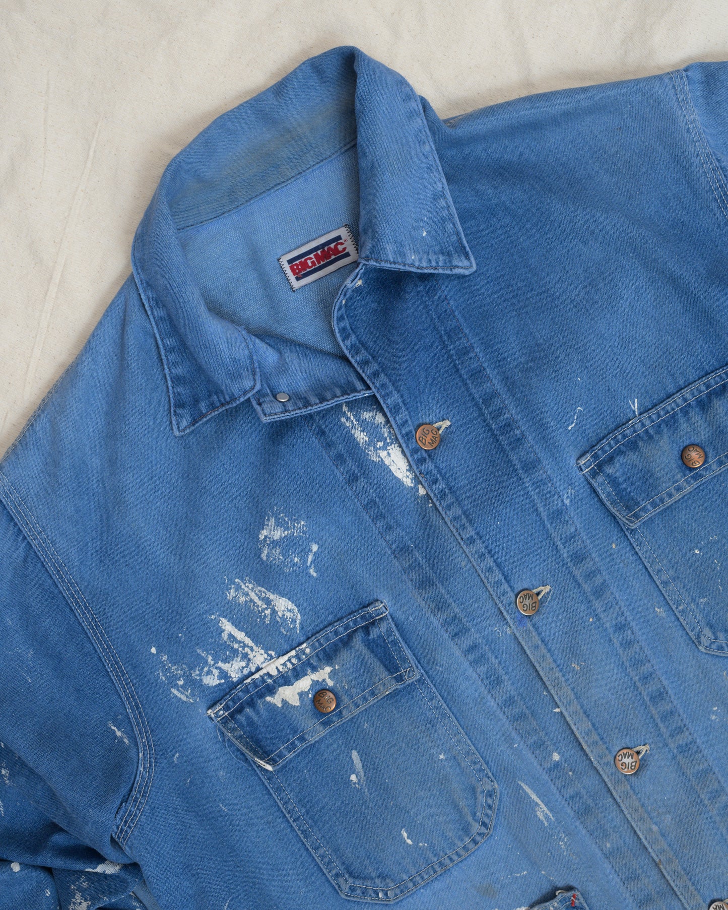 Vintage Paint Splashed Denim Chore Jacket (S-L)