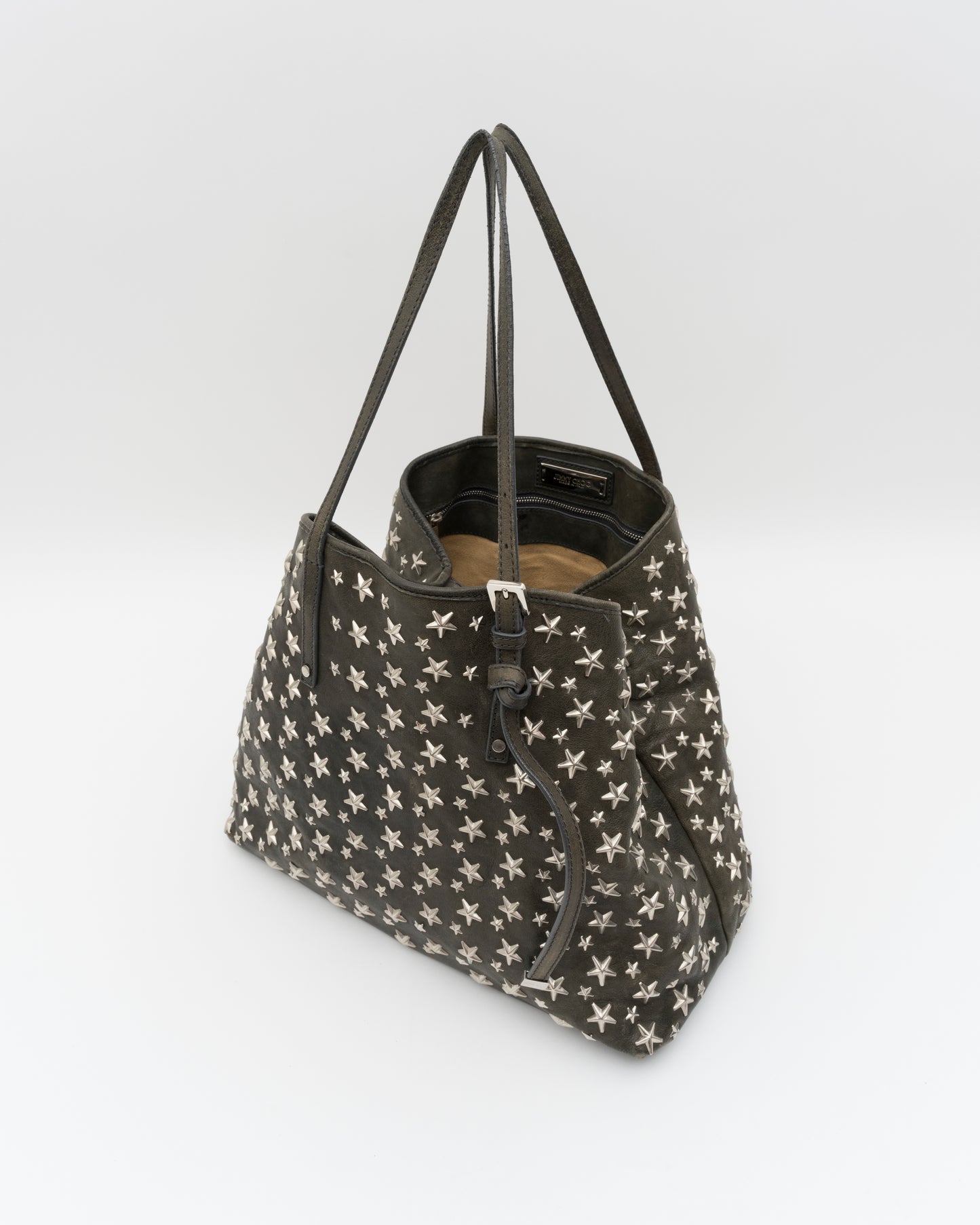 2000s JIMMY CHOO Sasha Medium Olive Leather Bag