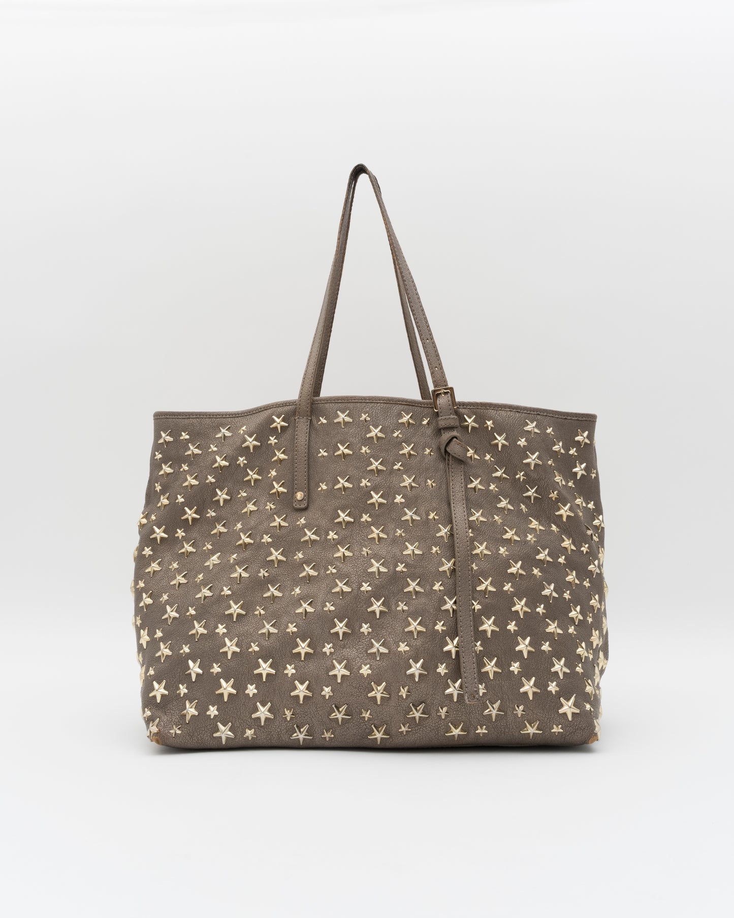 2000s JIMMY CHOO Sasha Taupe Metallic Medium Leather Bag
