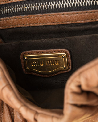 2000s MIU MIU Cognac Matelasse Bag