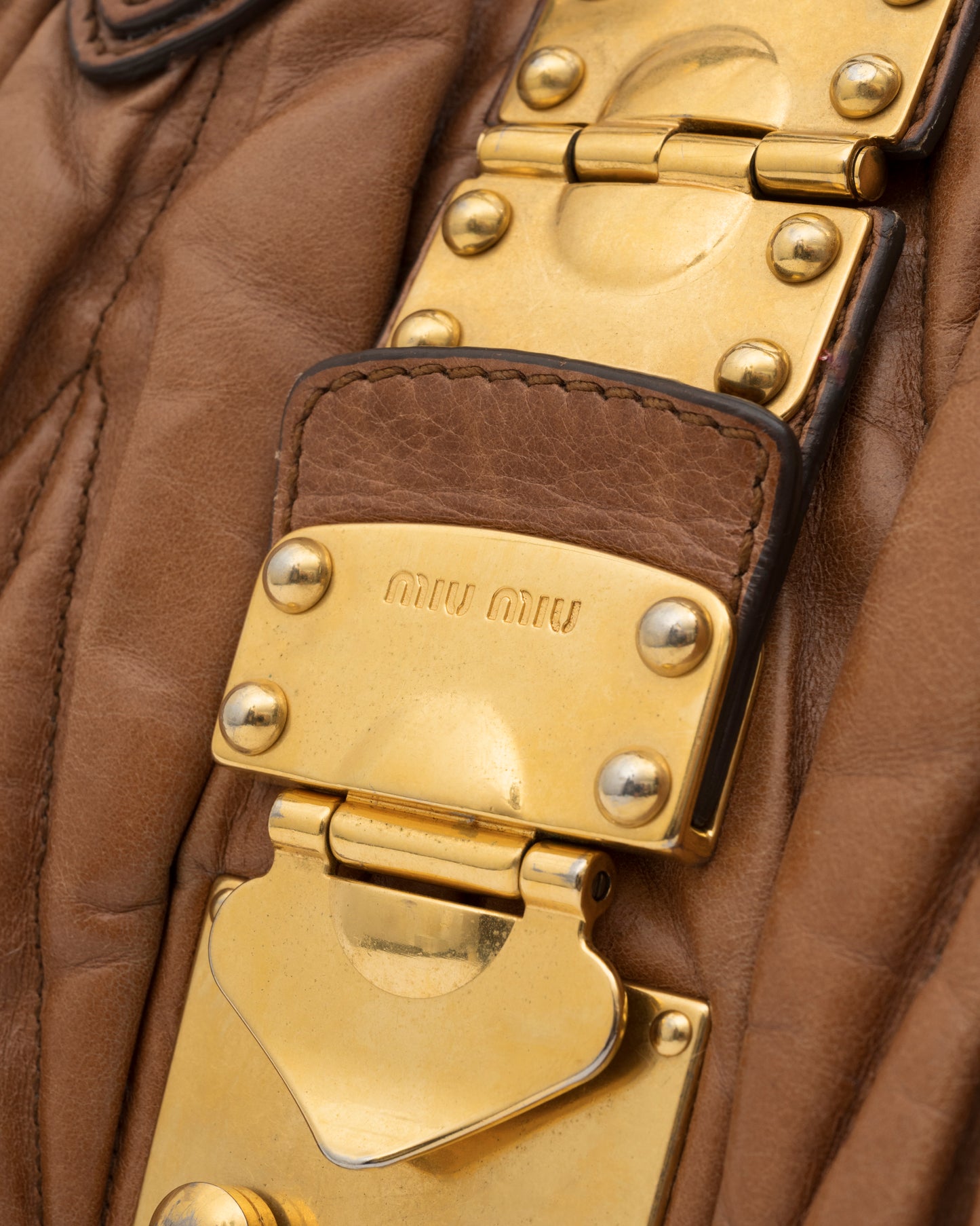 2000s MIU MIU Cognac Matelasse Bag