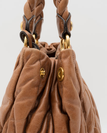 2000s MIU MIU Cognac Matelasse Bag