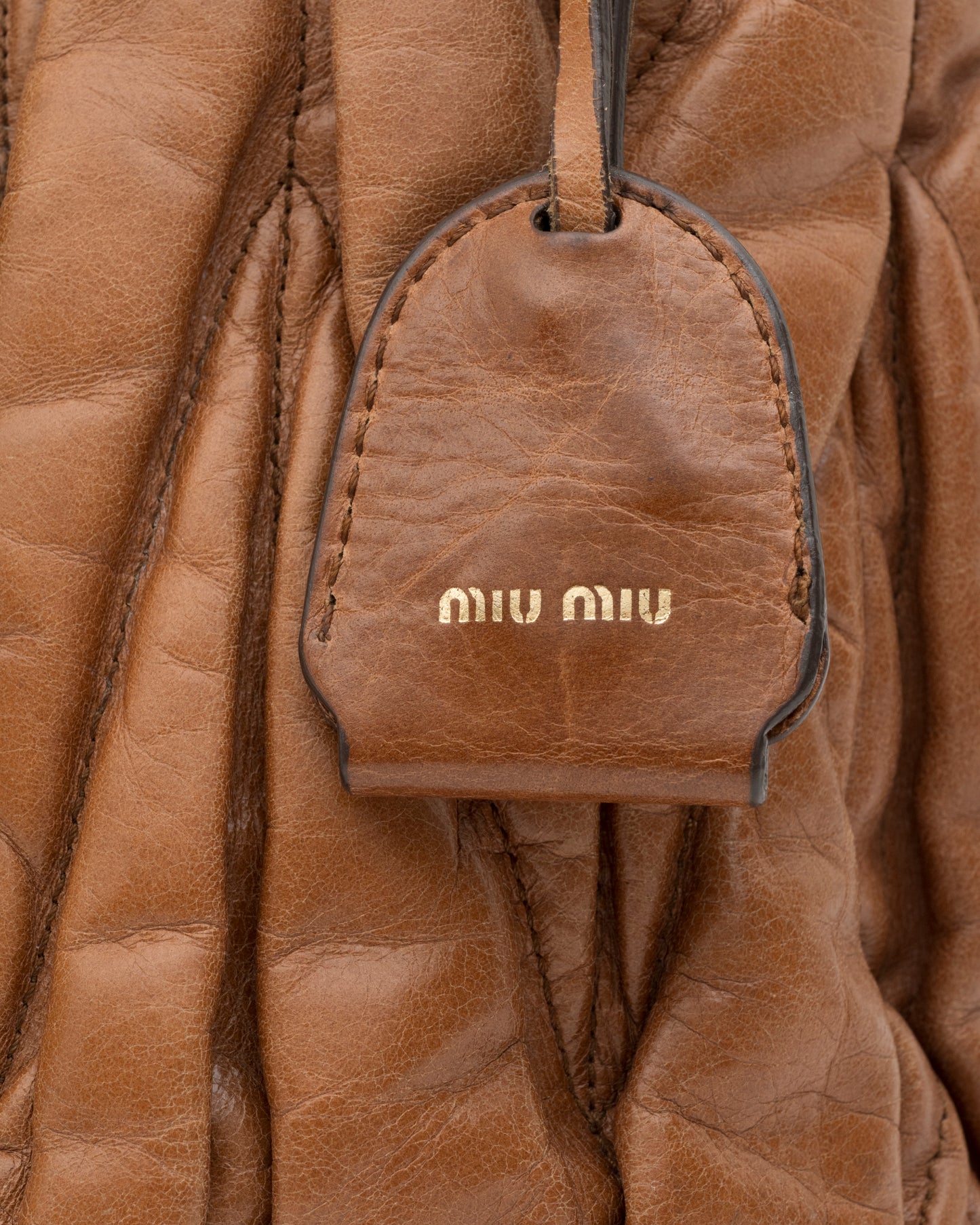 2000s MIU MIU Cognac Matelasse Bag