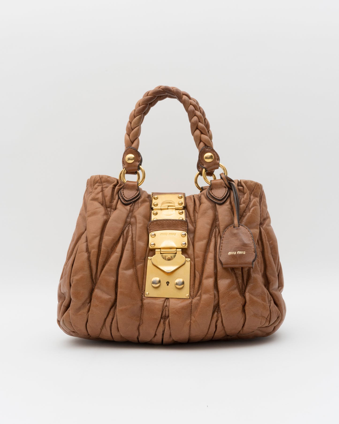 2000s MIU MIU Cognac Matelasse Bag